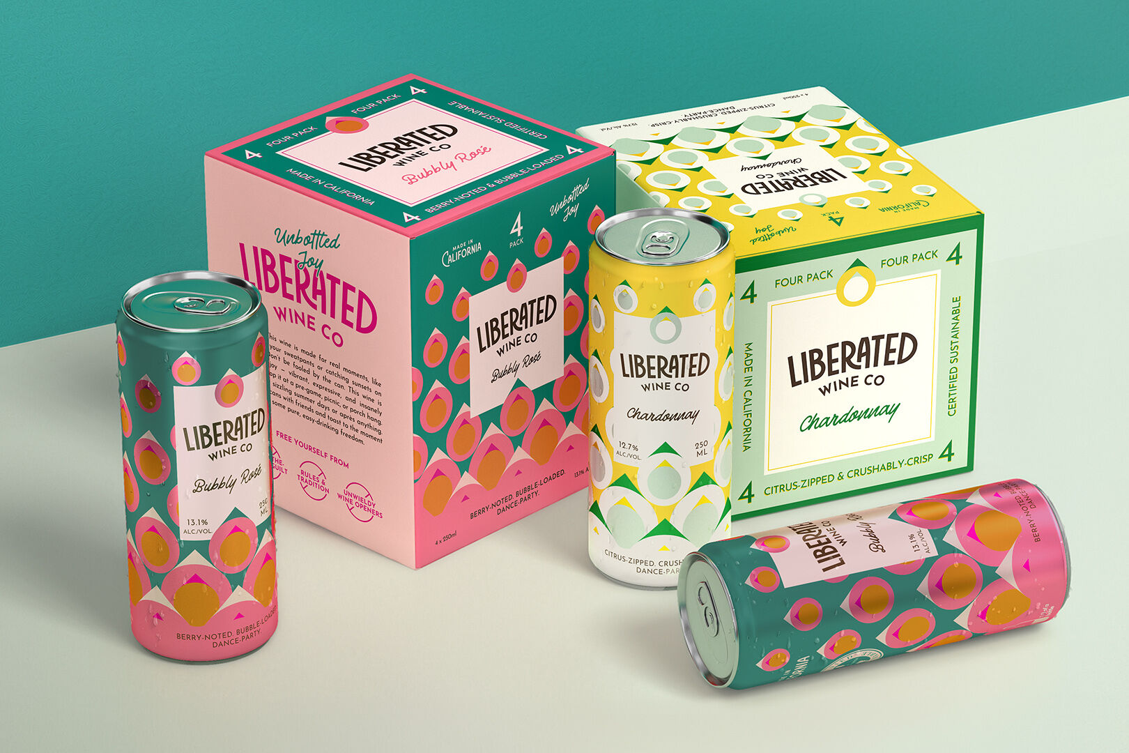 Liberated wine, four pack of cans from California grapes